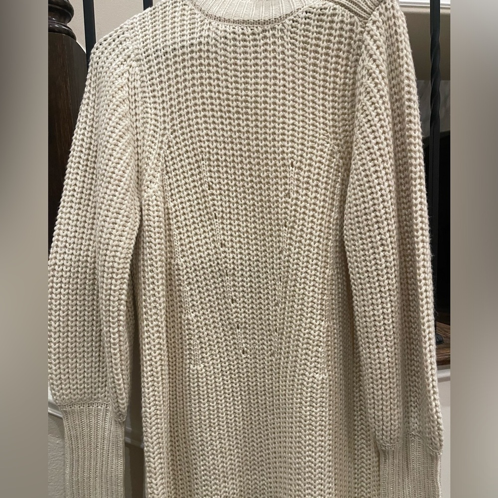 Elegant Anthropologie Cream Knit Sweater Dress - Picture 6 of 11